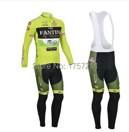 2013 fantini vini [thermal] long sleeve cycling jersey and cycle bib pants set mountain bike riding sports equipment best wear
